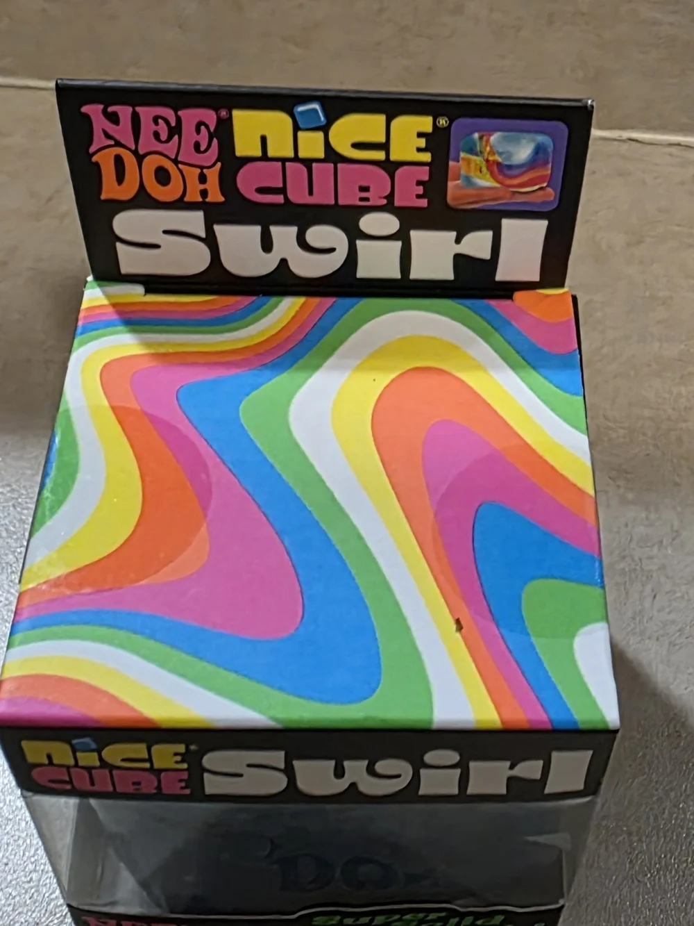 NeeDoh Nice Cube Swirl Super Solid Squish - Blue/Purple Swirl